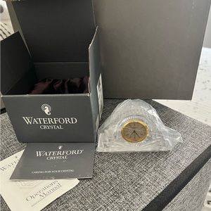 Waterford Crystal Clock Mantel Piece Ireland Quartz 5" H x 7"